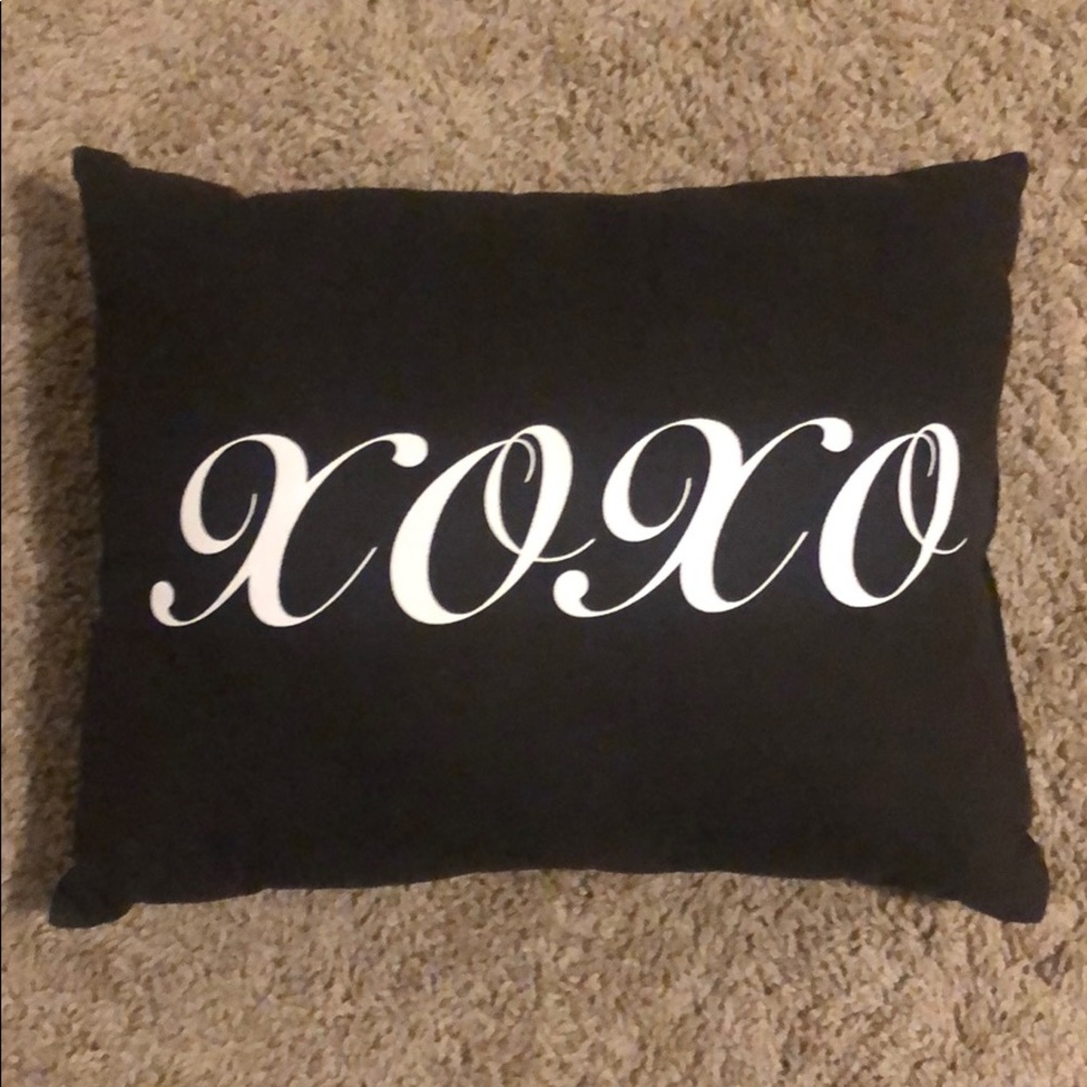 Black Xoxo Throw Pillow